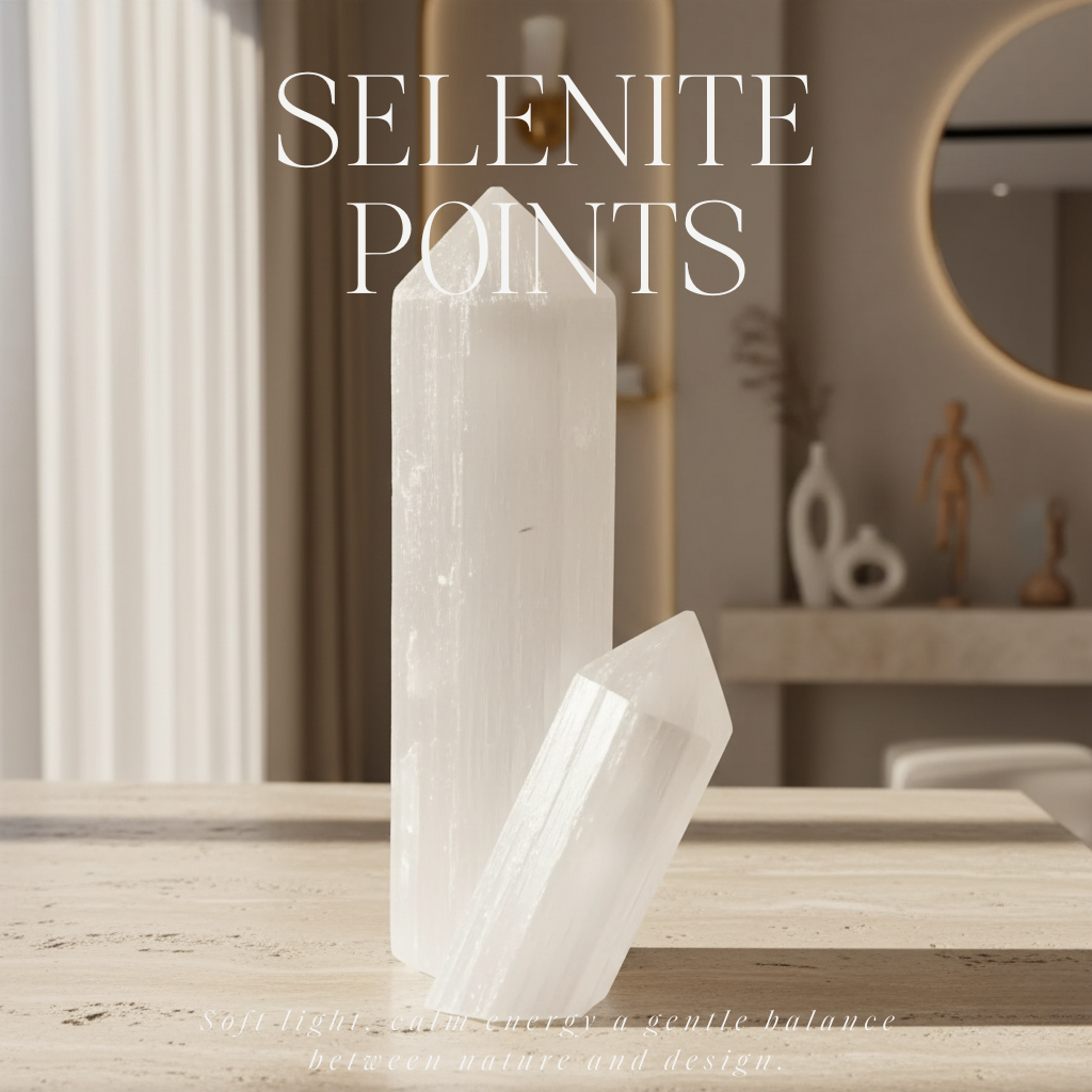 Puntas de selenita 2 piezas