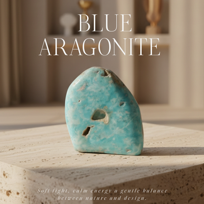 Obélisque en Aragonite Bleue