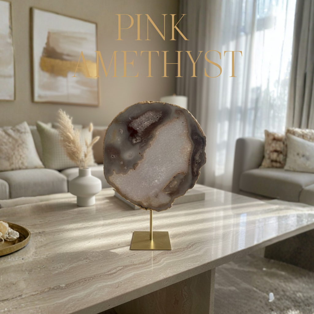 Pink Amethyst on Metal Stand 001293