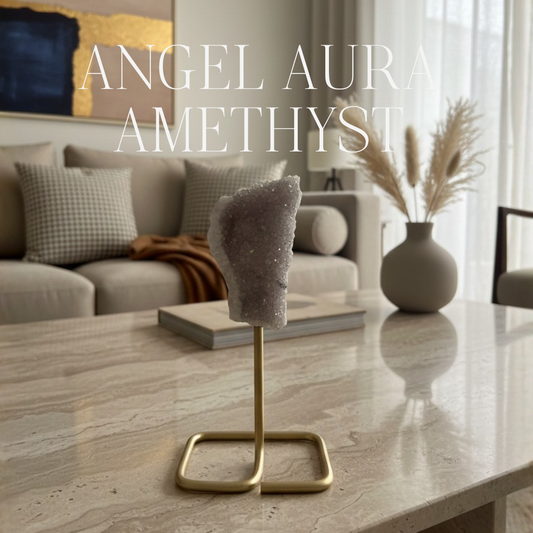 Amatista Angel Aura en Soporte Metálico