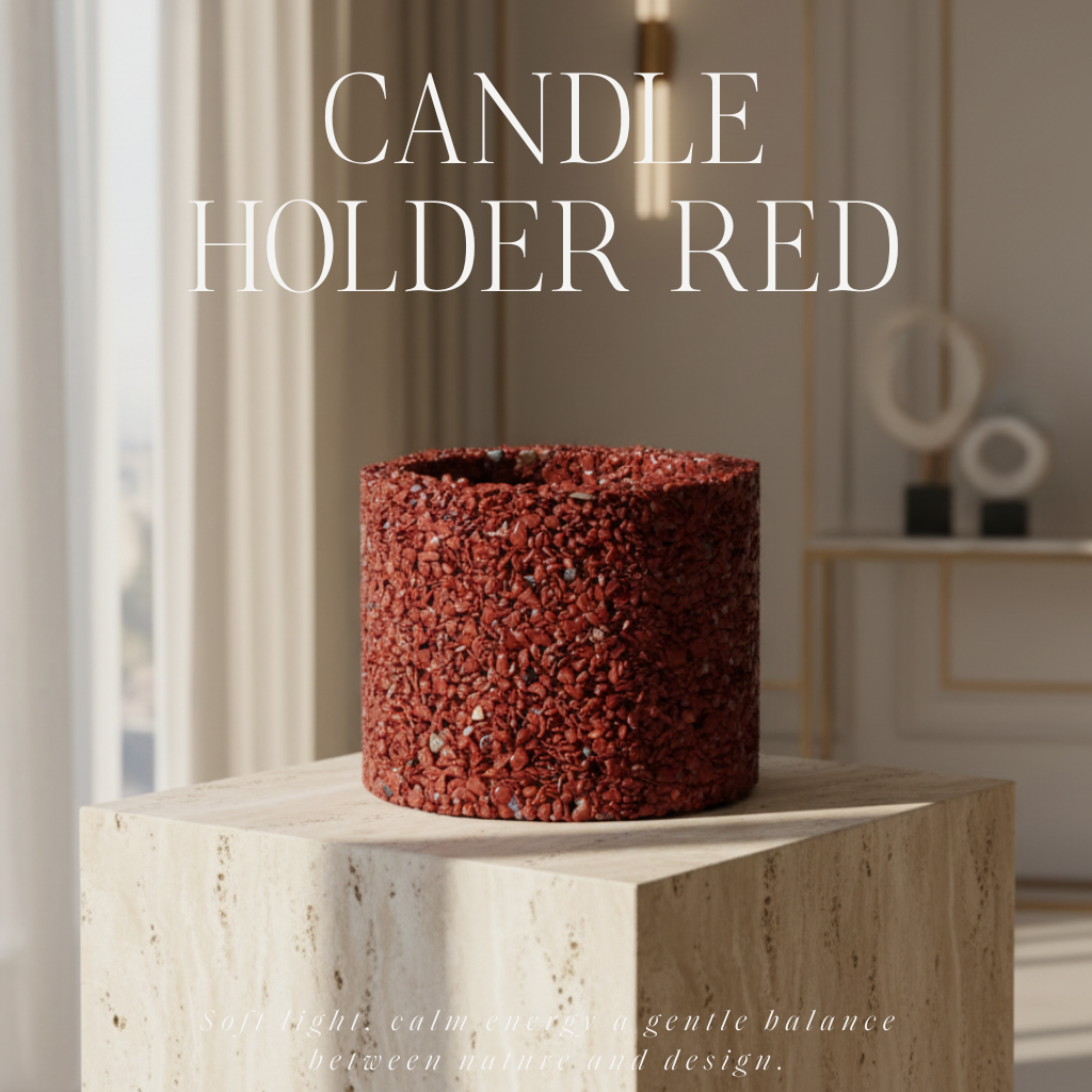 Portacandele Diaspro Rosso M