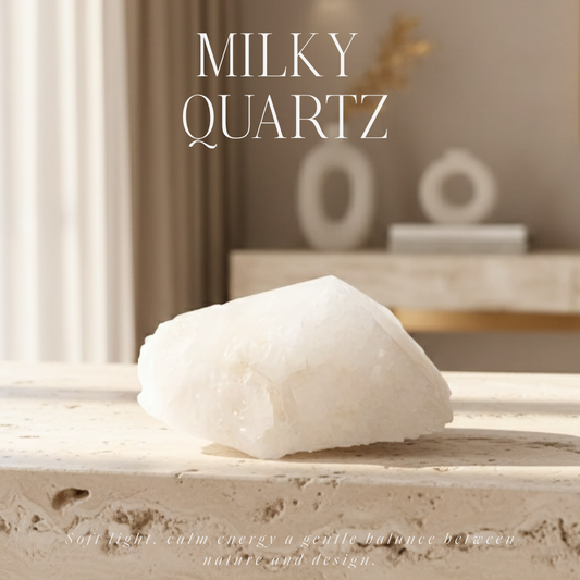 Punta de cuarzo lechoso pulido