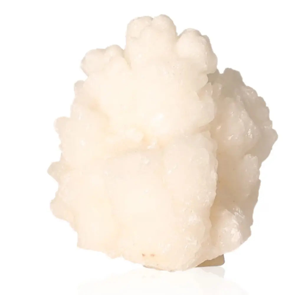 Ighoud Calcite Druze mineral formation from Morocco, showcasing white crystalline structure, embodying Earth energy and transformation.