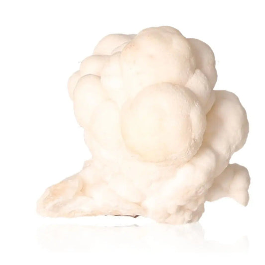 Ighoud Calcite Druze, white mineral formation, enhances grounding and transformation, from the Ighoud region, Morocco.