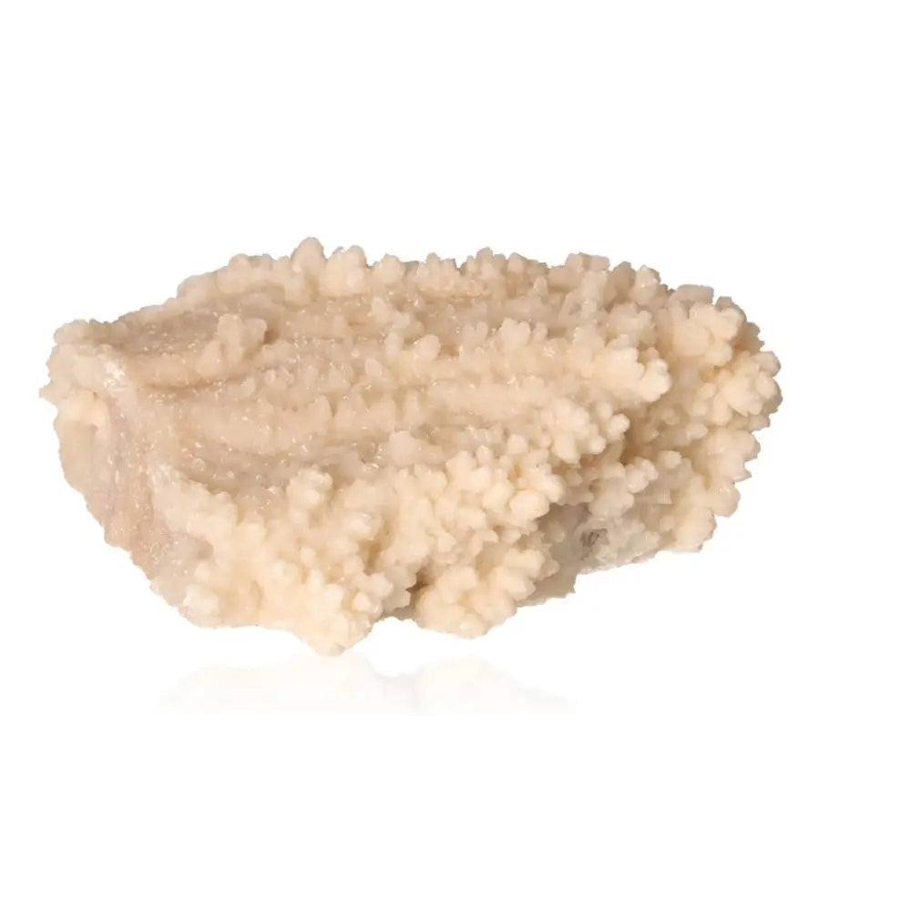 Ighoud Calcite Druze mineral from Morocco, showcasing unique shapes and warm earthy tones, known for grounding and spiritual growth.