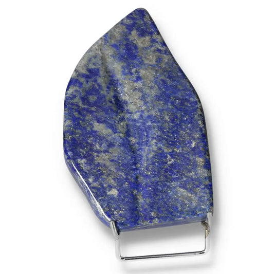Lapis Lazuli stone with deep blue hues and golden pyrite flecks, perfect for crystal collections and enhancing energy flow.