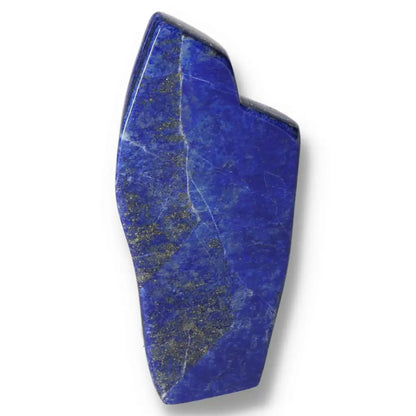 Lapis Lazuli Obelisk from Pakistan with deep blue hues and golden pyrite flecks, symbolizing wisdom and power.