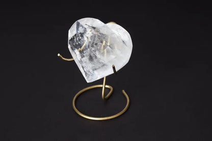 Elegant Lemurian Quartz Geometric Heart on display, showcasing the luxury and spiritual harmony offered by Sylvia Crystals.