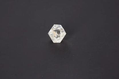 Lemurian Quartz geometric sphere, 3.5 cm, showcasing sacred geometry on a dark background.