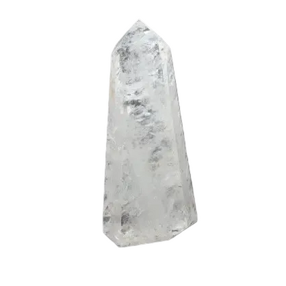 Lemurian Quartz Obelisk on dark background, featuring a premium crystal for luxury and spiritual harmony by Sylvia Crystals.