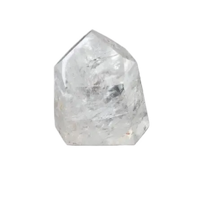 Lemurian Quartz Obelisk against dark background, unique crystal with energetic properties for chakra alignment and spiritual support.