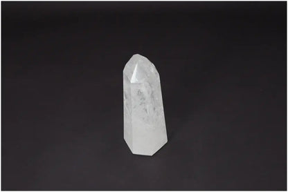 Lemurian Quartz Obelisk on dark background, symbolizing clarity, balance, and personal growth, known as the Master Healer.