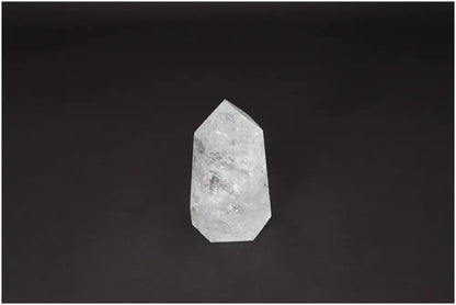 Lemurian Quartz Obelisk crystal against black background, enhancing clarity, balance, and personal growth. Ethically sourced, hand-selected piece.