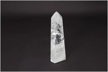 Lemurian Quartz Obelisk crystal with clear finish for clarity and balance, ethically sourced and hand-selected for personal growth.