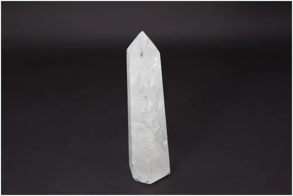 Lemurian Quartz Obelisk, clear crystal for clarity and balance, ethically sourced, powerful for personal growth and energy amplification.