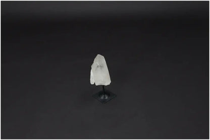 Lemurian Quartz crystal on a sleek metal stand, ideal for enhancing clarity, balance, and personal growth. Master Healer stone.