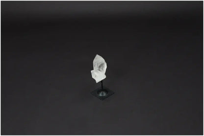 Lemurian Quartz Crystal on Metal Stand - Powerful Clear Quartz for purification and energy harmonization against negative vibrations.