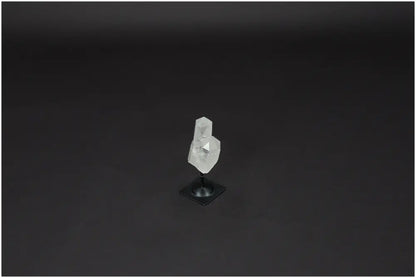 Lemurian Quartz on Metal Stand with Black Base for Harmonizing Energy and Cleansing Spaces