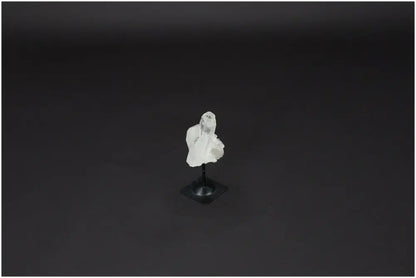 Lemurian Quartz on metal stand with black background, perfect for purification and neutralizing vibrations, ideal for everyday use.
