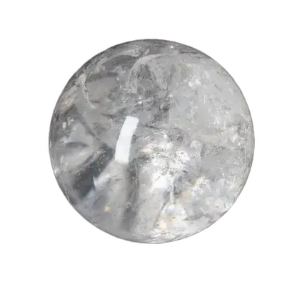 Lemurian Quartz Sphere 7-8 CM showcasing radiant energy and clarity on a black background.