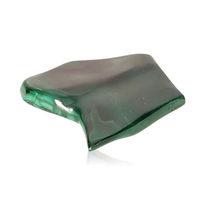 Polished malachite stone with soothing green hues and natural patterns.