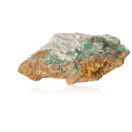 Raw malachite druze displaying natural green and brown hues, embodying inner harmony and spiritual balance.