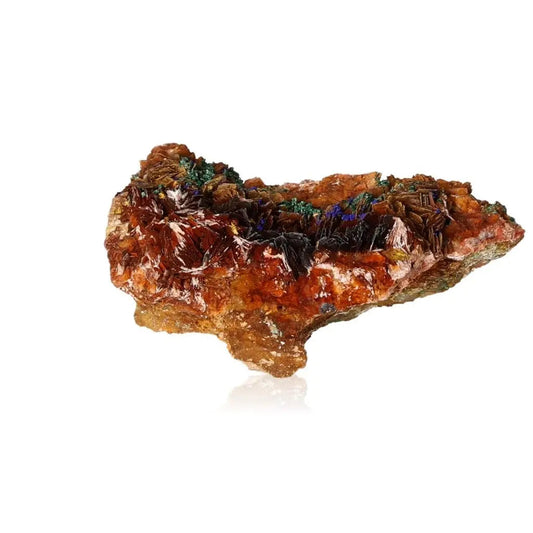 Vibrant Malachite Druze stone showcasing its unique, colorful crystalline formations, known for serene and soothing energy properties.