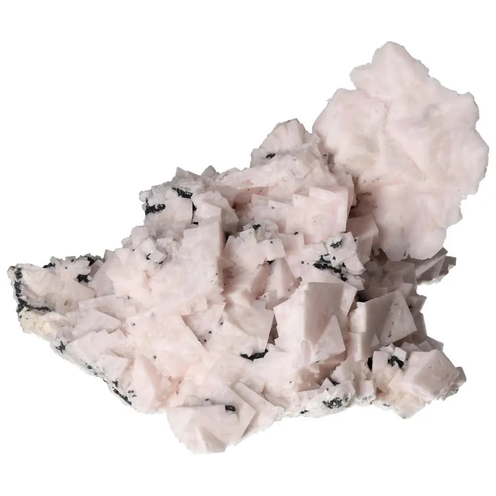 Raw Mangano Calcite stone with soft pink hues, known for emotional healing, self-love, and heart-healing properties.