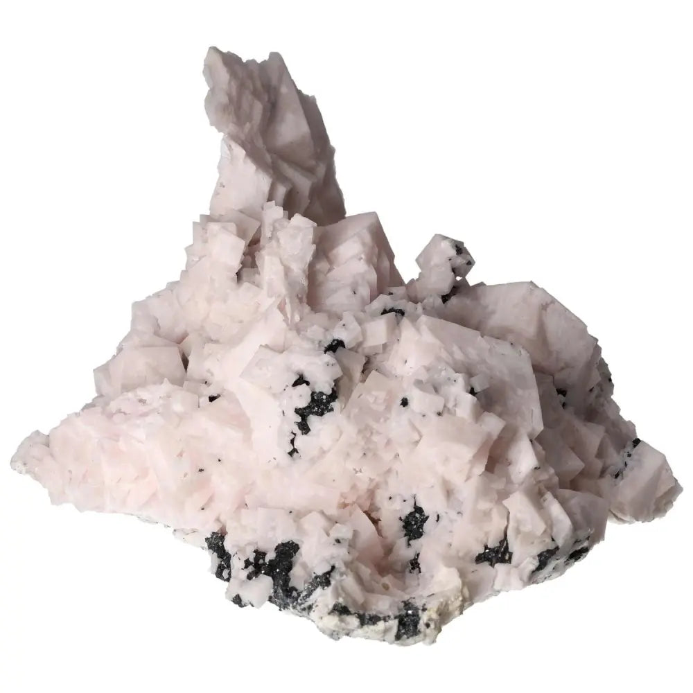 Soft pink Mangano Calcite crystal, known for heart-healing and emotional release, enhances self-love and inner peace.