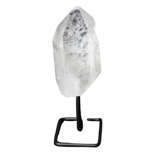 Natural Clear Quartz Point on Stand for Amplifying Energy and Clarity