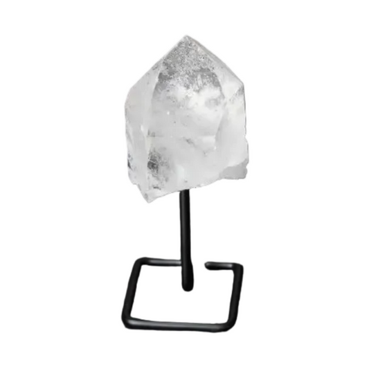 Natural Clear Quartz Point on Stand for Amplifying, Aligning, and Illuminating Energy and Intention.
