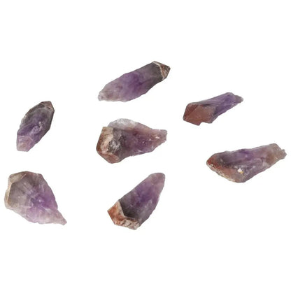 Natural Point Amethyst M crystals from Sylvia Crystals for stress relief and energy flow, promoting emotional stability and focus.