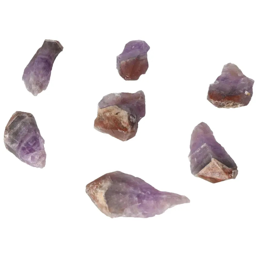 Natural Point Amethyst M crystals from Sylvia Crystals, known for stress relief and enhancing emotional stability.