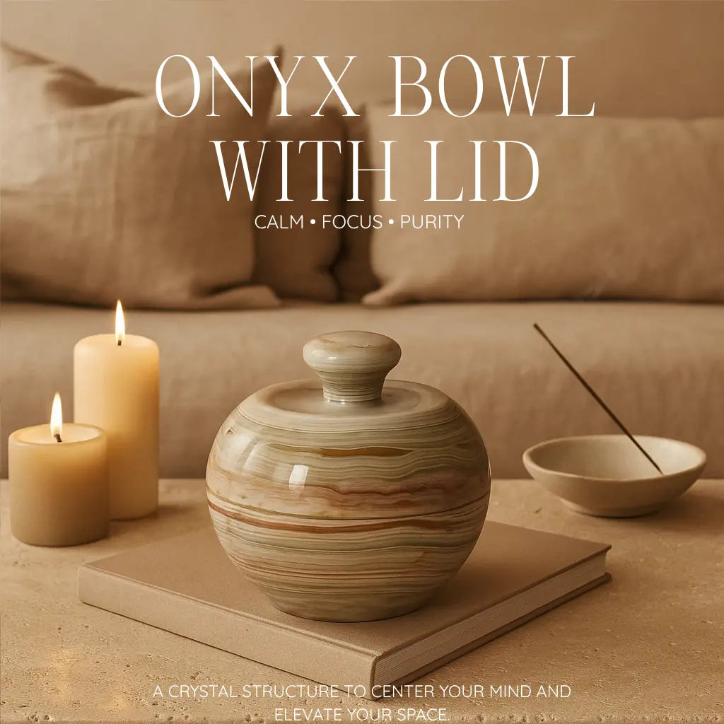Onyx 10cm Bowl with Lid Sylvia Crystals Sp. z o.o.