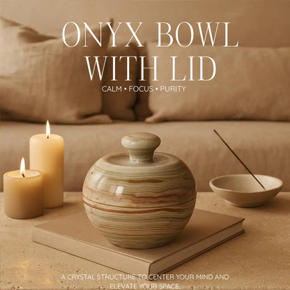 Onyx 10cm Bowl with Lid Sylvia Crystals Sp. z o.o.