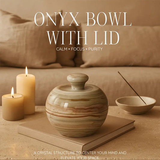 Onyx 10cm Bowl with Lid Sylvia Crystals Sp. z o.o.