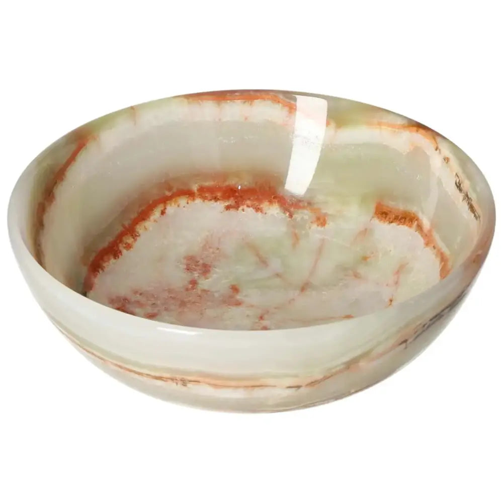 Elegant 12.5 cm onyx bowl with natural veining and a polished surface, showcasing refined craftsmanship and timeless beauty.
