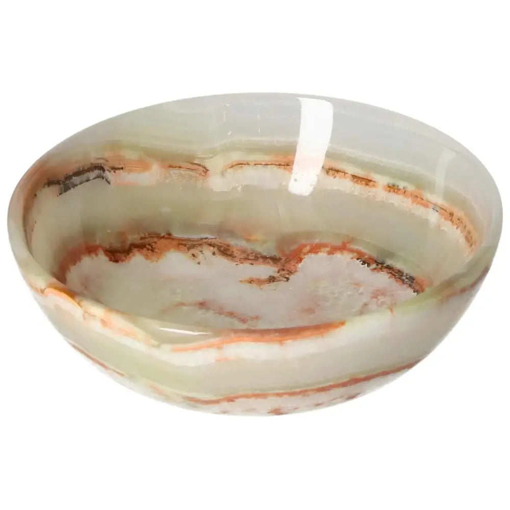 Elegant 12.5 cm onyx bowl showcasing natural veining and polished surface, perfect for refined home decor and unique accents.