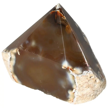 Polished Agate Point from Sylvia Crystals, featuring intricate natural patterns for tranquility and balance in any space.