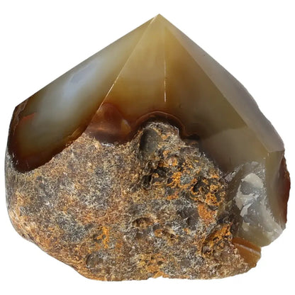Polished Agate Point from Sylvia Crystals, featuring a smooth, light-reflecting surface, perfect for elevating home decor elegance.