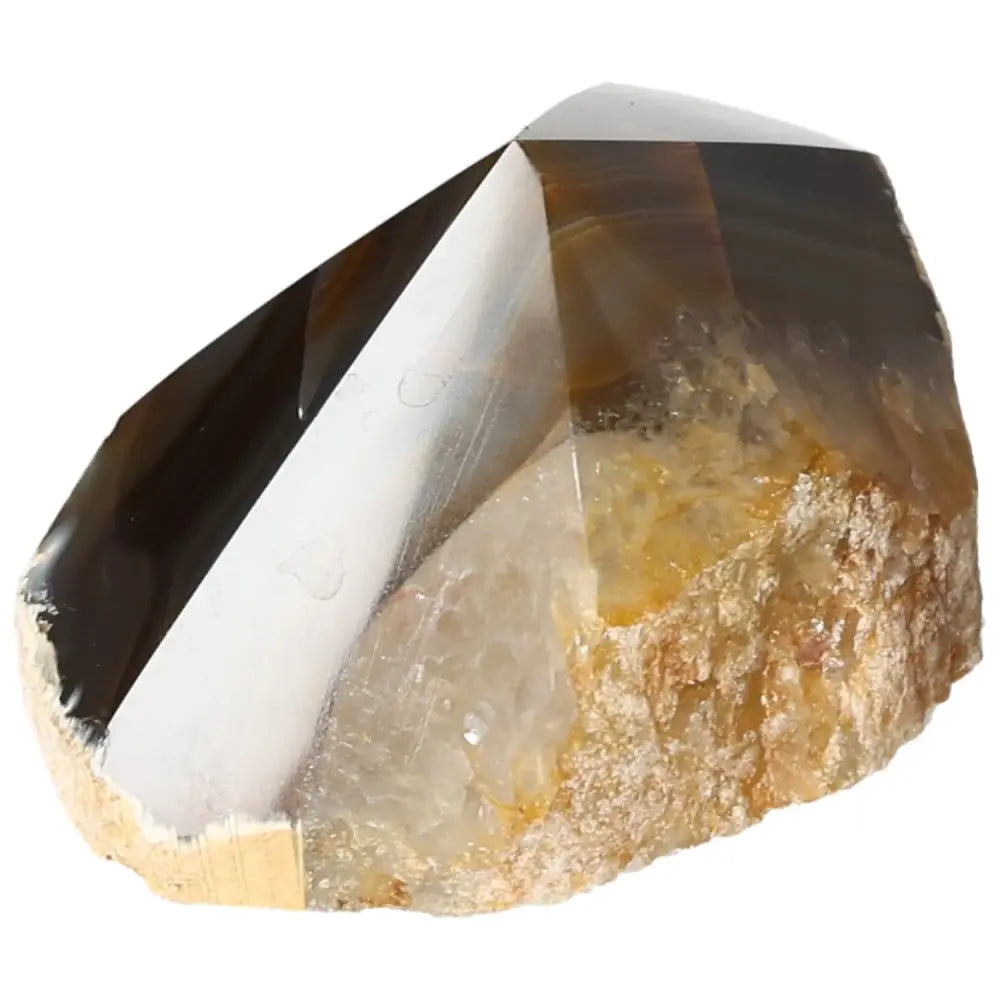 Polished Agate Point gemstone with captivating patterns, sourced from Sylvia Crystals, ideal for energy harmonization and emotional stability.