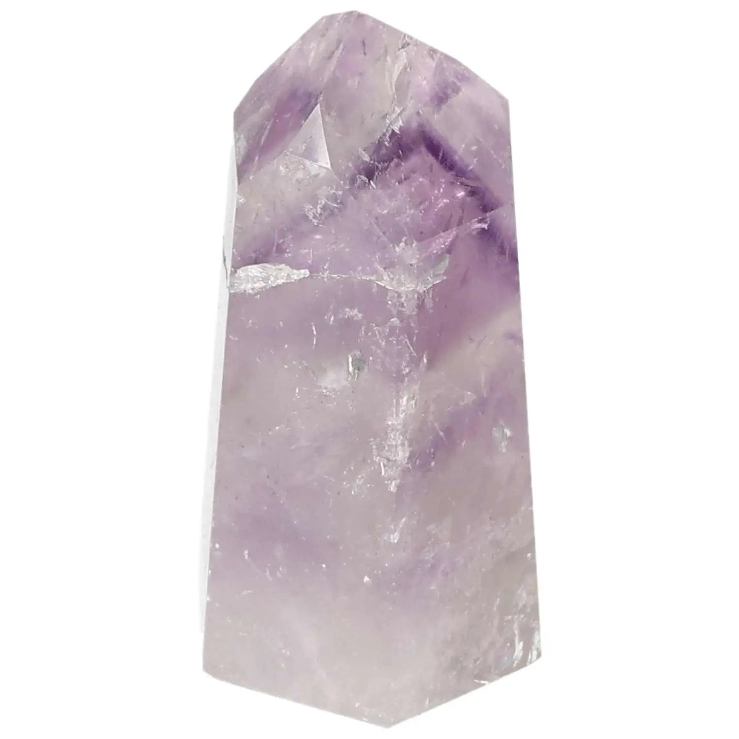Polished Amethyst Obelisk from Sylvia Crystals, premium handpicked stone for luxury and spirituality, enhances concentration and stability.