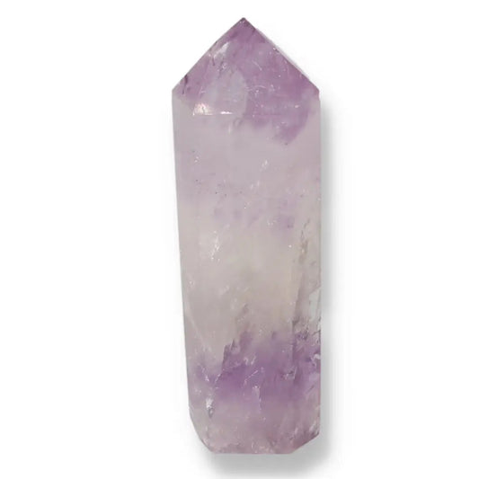 Polished Amethyst Obelisk by Sylvia Crystals, showcasing luxury and spirituality. High-quality amethyst with aesthetic allure.