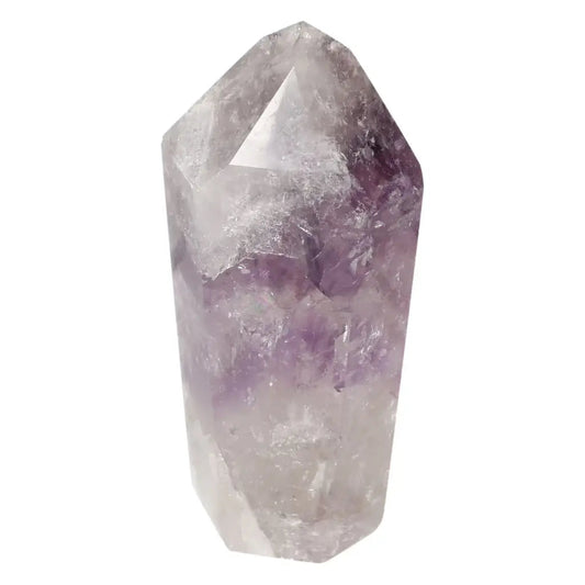 Polished Amethyst Obelisk from Sylvia Crystals showcasing purple hues and natural beauty for spiritual elegance.