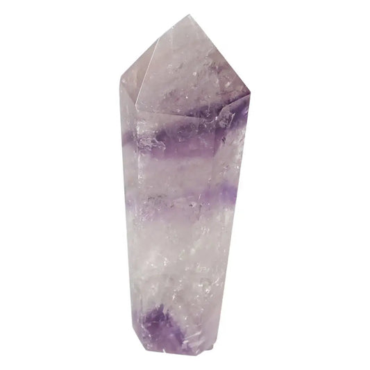 Polished Amethyst Obelisk by Sylvia Crystals, luxury and spirituality blend for stress reduction, energy boost, and concentration enhancement.
