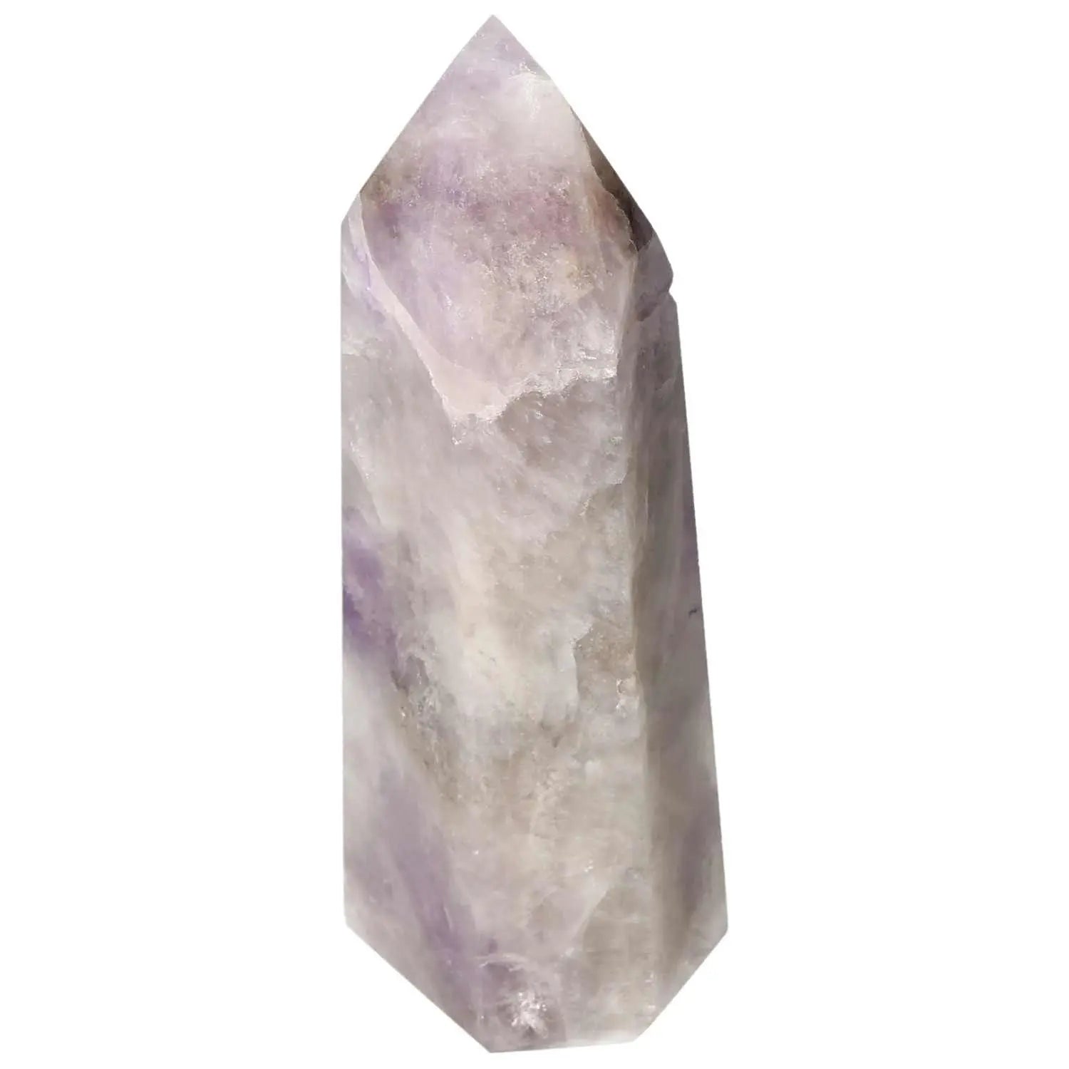 Polished Amethyst Obelisk from Sylvia Crystals, a luxurious decorative piece with tranquil energy, purple hues. Ideal for conscious living.