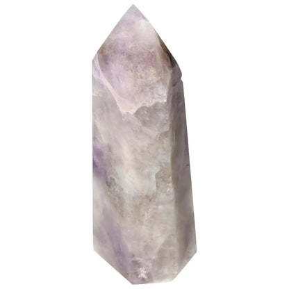 Polished Amethyst Obelisk from Sylvia Crystals, a luxurious decorative piece with tranquil energy, purple hues. Ideal for conscious living.