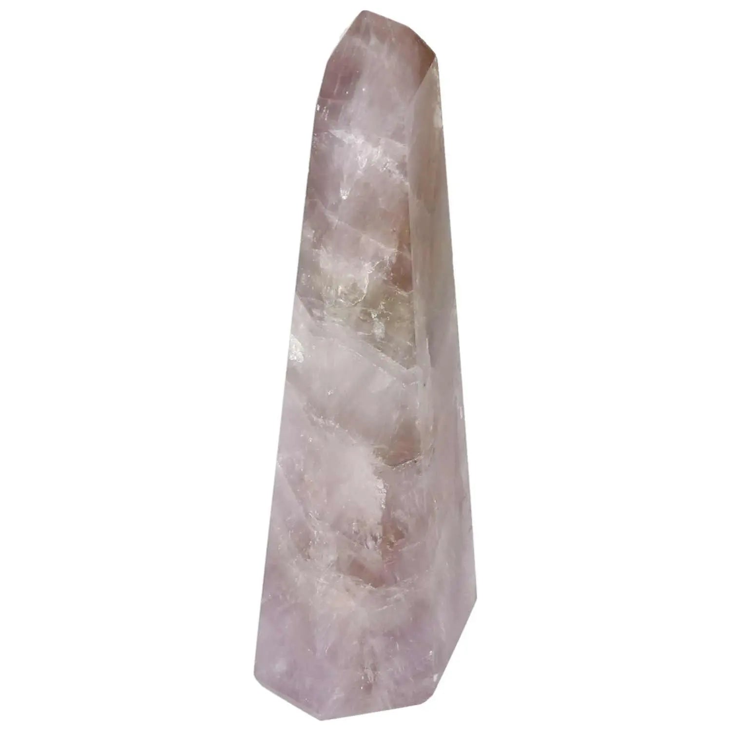 Seven Point Polished Amethyst crystal from Sylvia Crystals, known for stress relief and energy amplification, modern luxury design.