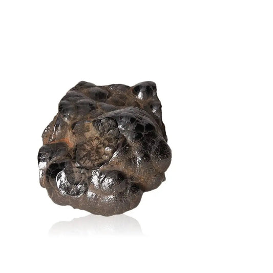 Polished Botryoidal Hematite crystal, metallic cluster for energy fortification, protection, and emotional balance enhancement.