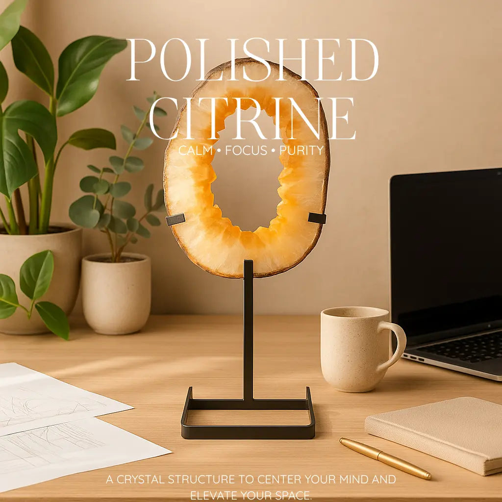 Polished Citrine Rings Sylvia Crystals Sp. z o.o.